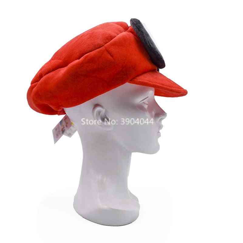 Anime mario cosplay veliko oko rdeč klobuk mario mehko nosljiv