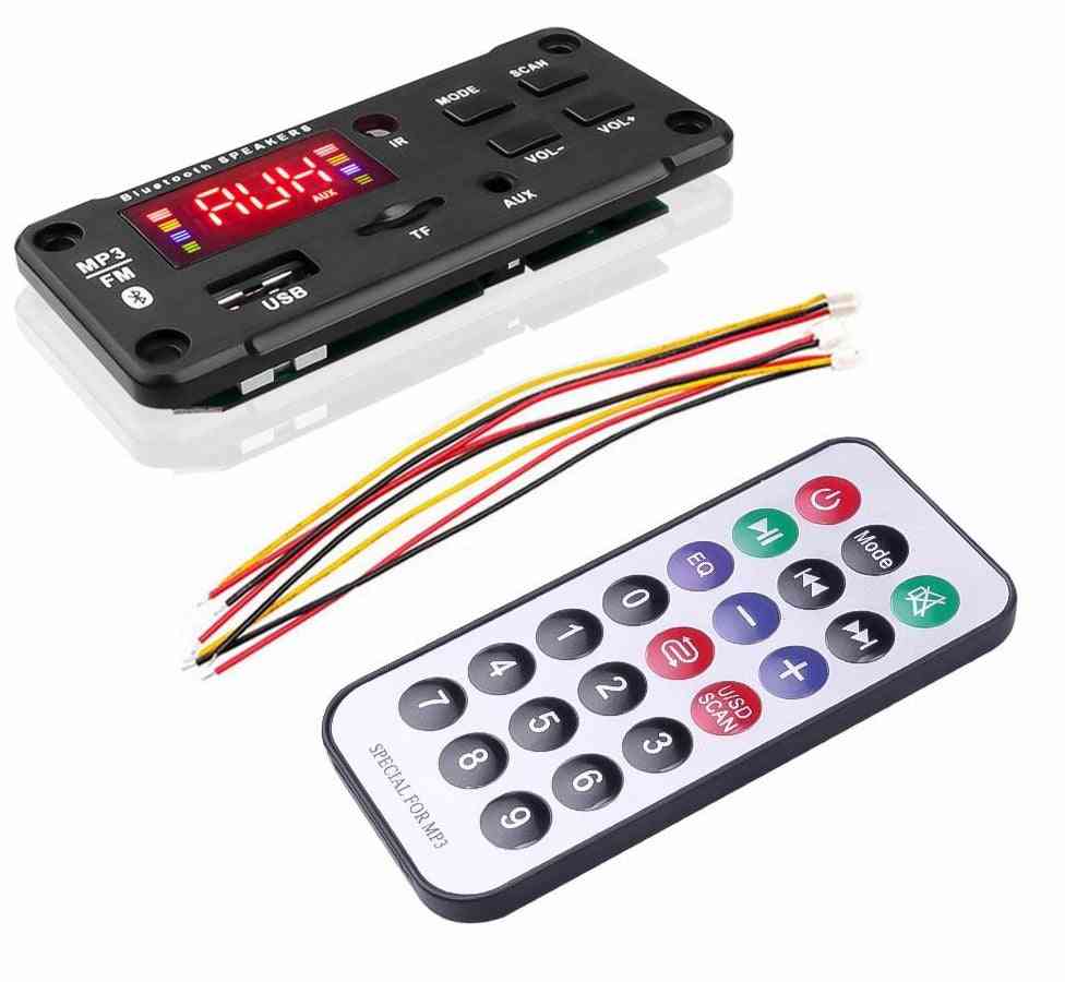Bluetooth Mp3 Decoder Audio Board Dc 5v 12v Usb Power Supply For Car (mp3 Player)