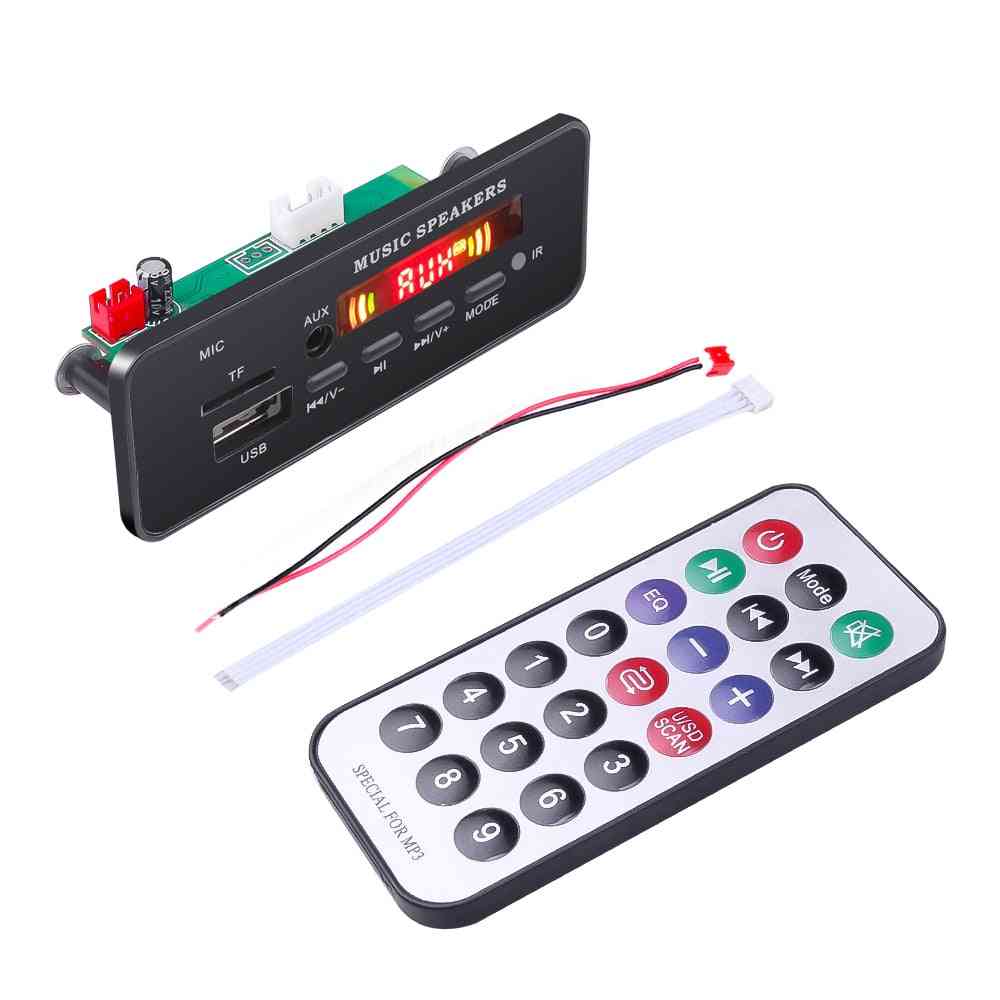 Wireless Mp3 Wma Decoder Board Remote Control Player - 12v Bluetooth 5.0 Usb Fm Aux Tf Sd Card Module Car Radio Mp3 Speaker (other)