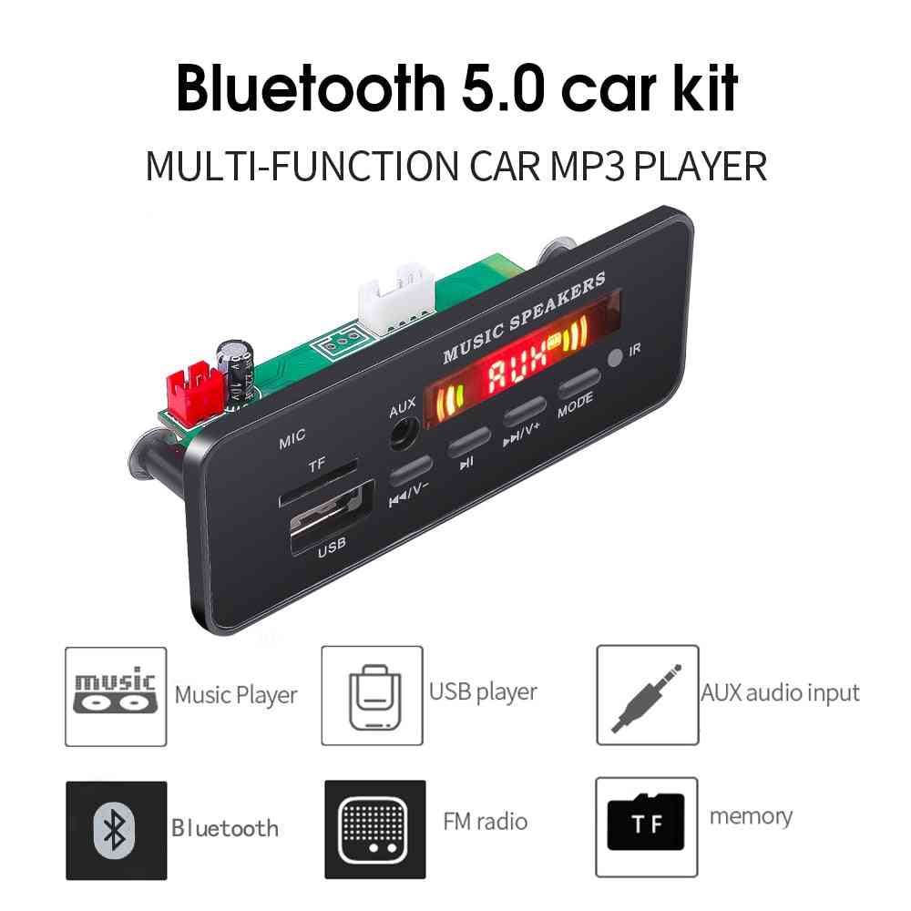 Wireless MP3 WMA Decoder Board Fernbedienung Player - 12V Bluetooth 5.0 USB FM Aux TF SD-Karte Modul Autoradio MP3-Lautsprecher (andere) -