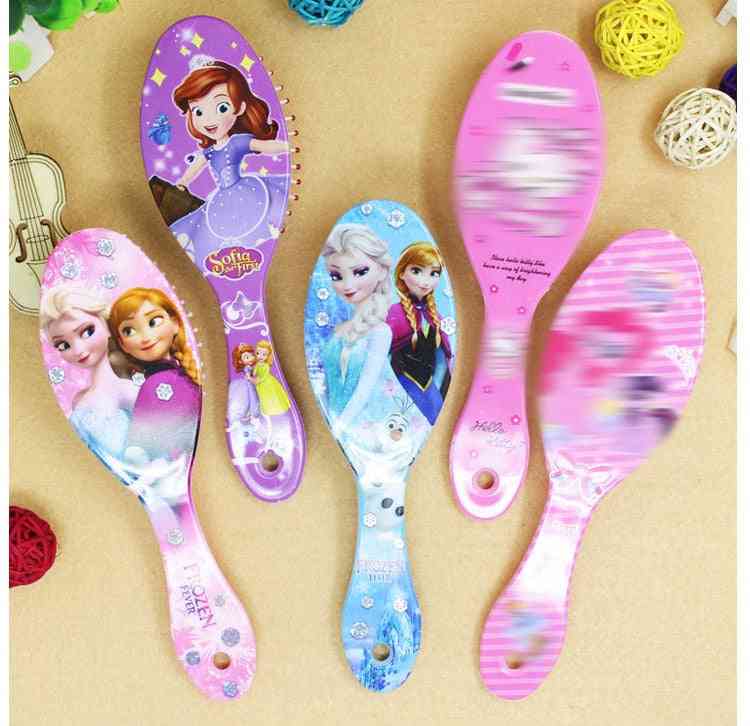 Disney Princess Minnie Frozen Comb Cartoon Cute Beauty Fashion Toys, Curly Hair Brush Combs Anti-Static Brush Comb - frozen random