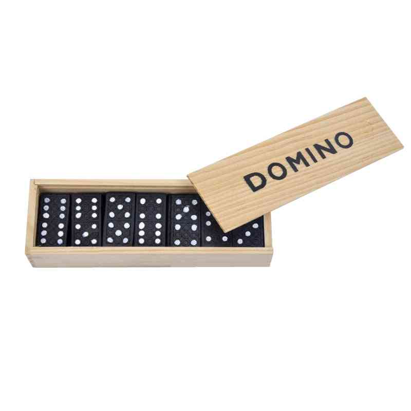 Sada domino 28ks / lot s dřevěnou krabičkou - tradiční desková hra