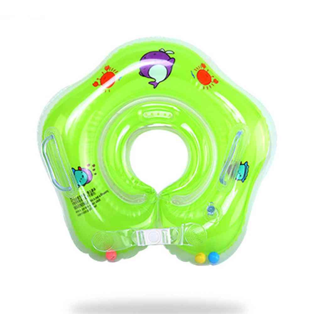 Natación piscina para bebés anillo inflable cuello de bebé ruedas inflables para recién nacidos círculo de baño flotador de seguridad para el cuello - azul