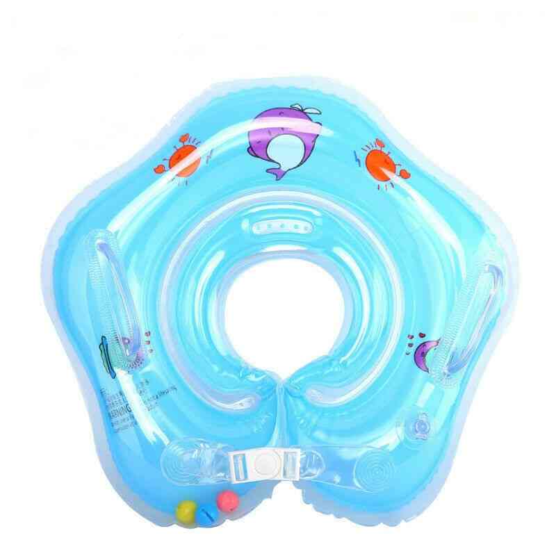 Natación piscina para bebés anillo inflable cuello de bebé ruedas inflables para recién nacidos círculo de baño flotador de seguridad para el cuello - azul