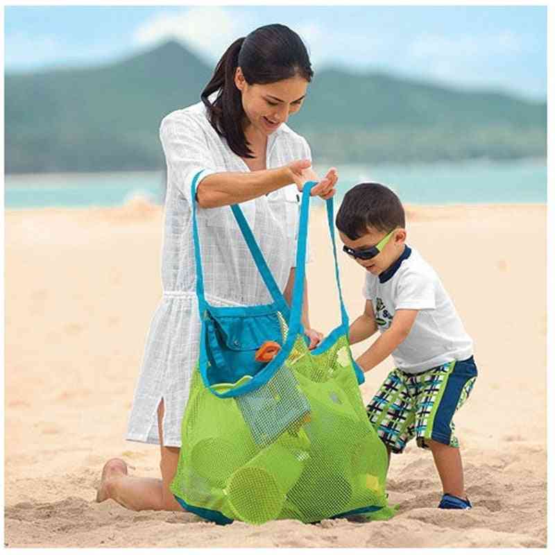 1 stks strandtas-mesh wegblijven van zand duurzaam indoor / outdoor draagbare handtas zwemmen sport speelgoed opslag voor kinderen kinderen (als foto) -