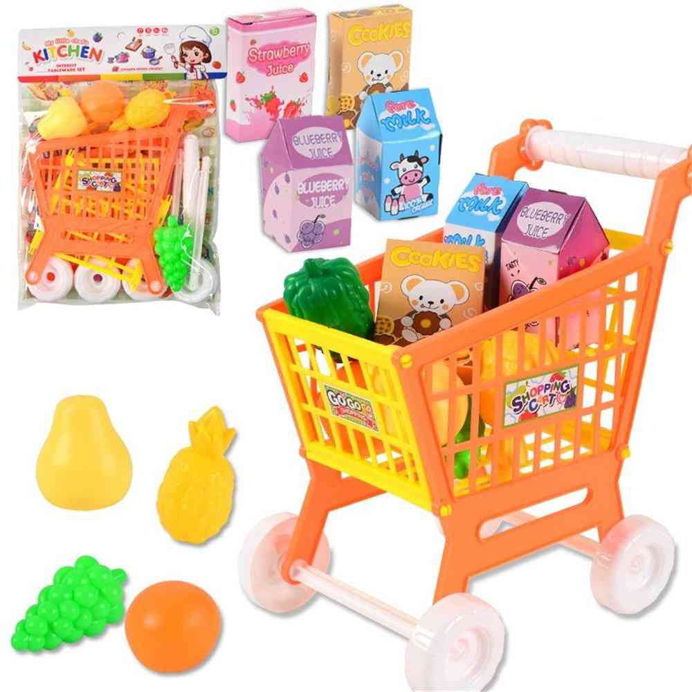 Shopping Cart With Fruits And Vegetables-pretend To Play, Kids Educational