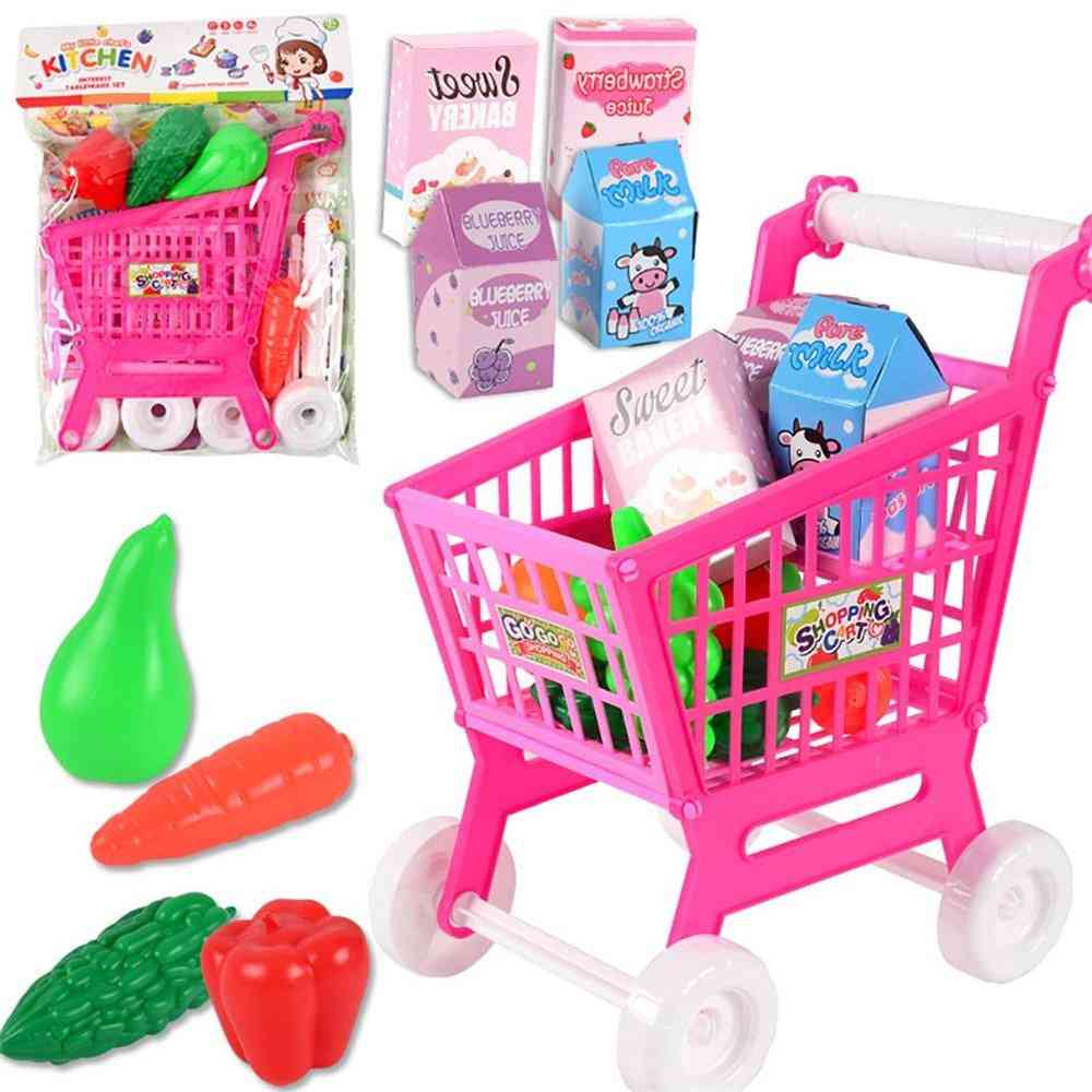Indkøbskurv frugt og grøntsager foregiver at lege børn børn pædagogisk legetøj - eller