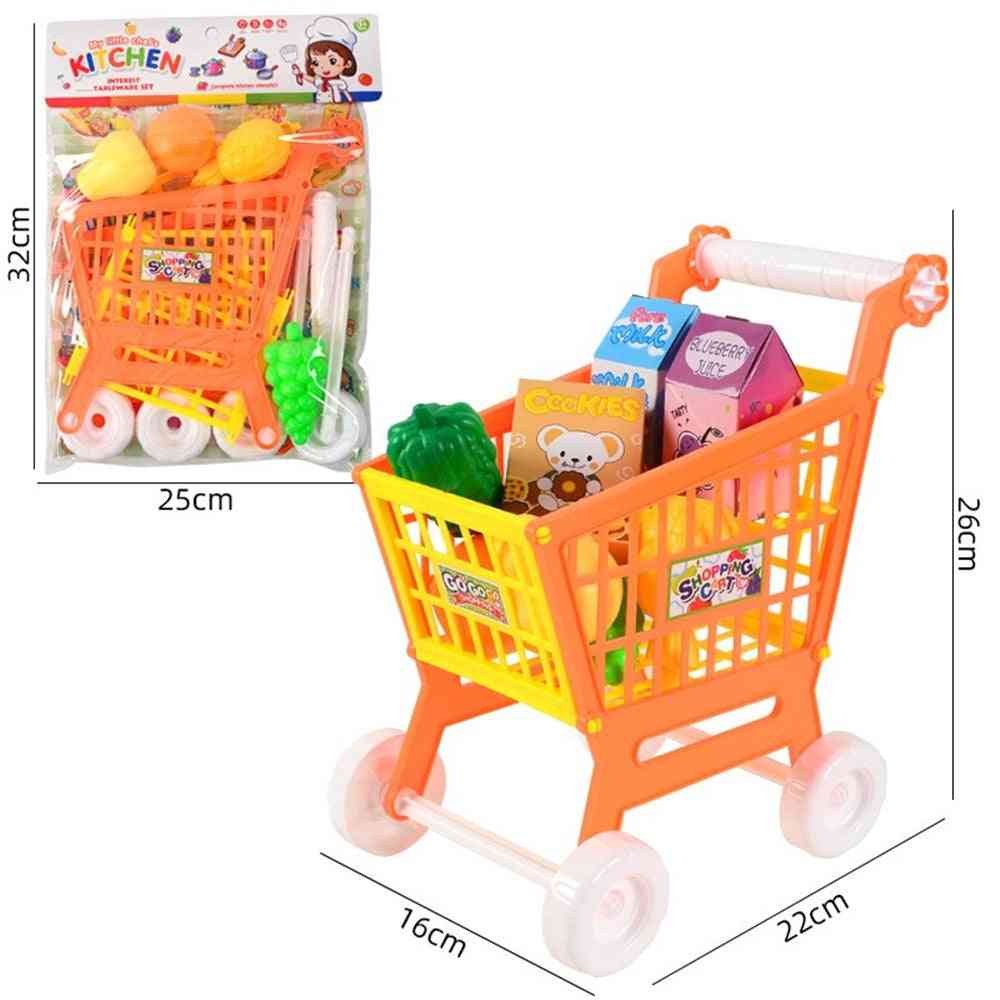 Indkøbskurv frugt og grøntsager foregiver at lege børn børn pædagogisk legetøj - eller