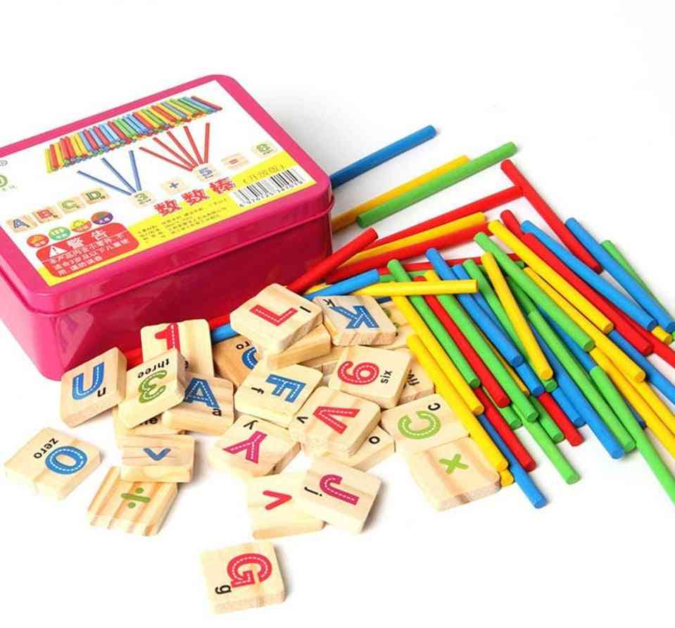 Wooden Mathematics Numbers Sticks For Early Education