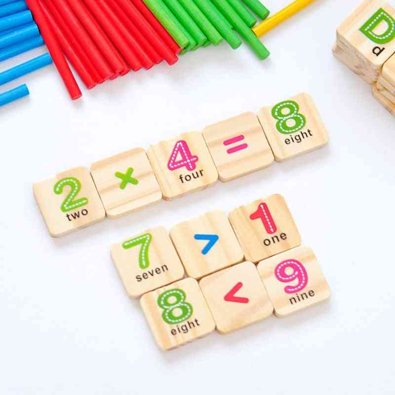 Fából készült matematikai számok a gyermekek korai oktatásához