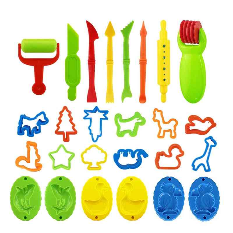Plasticine Modeling Clay, Play Dough - Cutters Moulds Kit