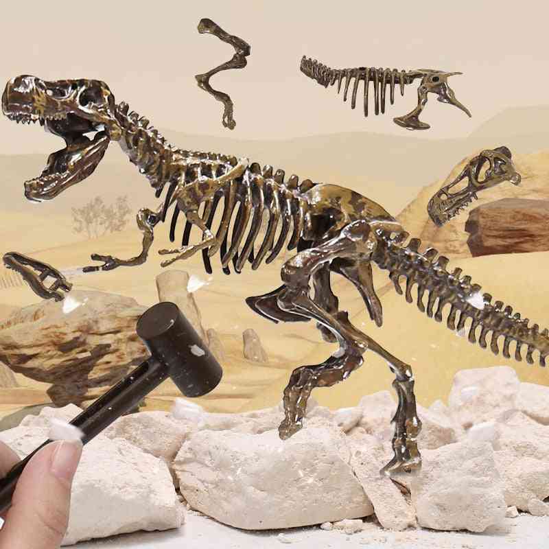 Juguete fósil arqueológico de dinosaurio de simulación - modelo de costura de esqueleto de animal de excavación para niños - sin caja de regalo-200000195