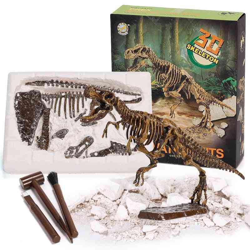 Simulatie dinosaurus archeologisch fossiel speelgoed - opgraving dier skelet stiksel model voor kinderen - geen geschenkdoos-200000195