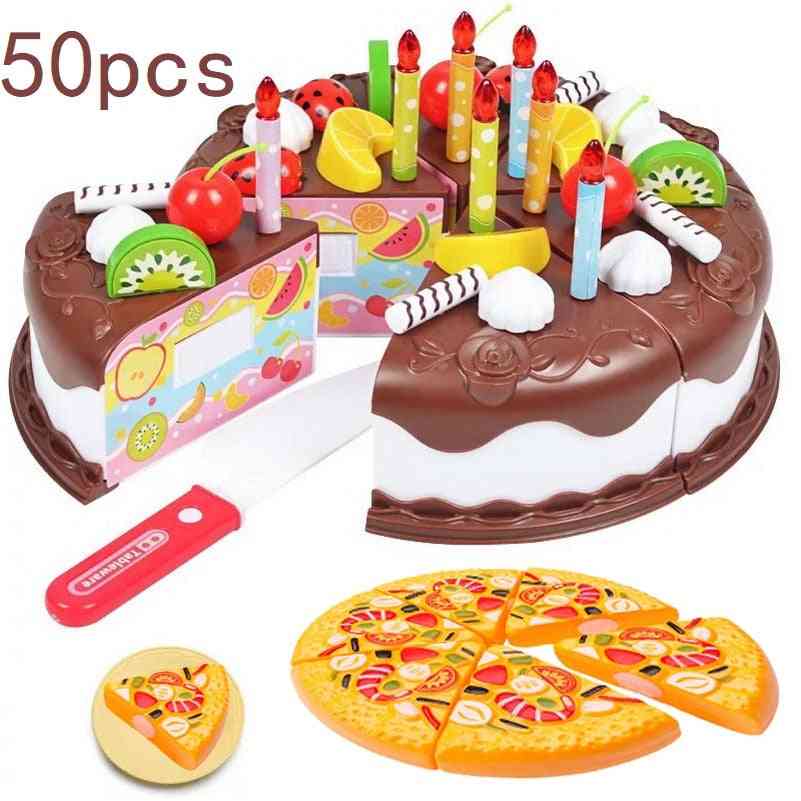 Diy Cake Kitchen Plastic Food, Fruit, Pretend Play Baby Set Cutting Educational