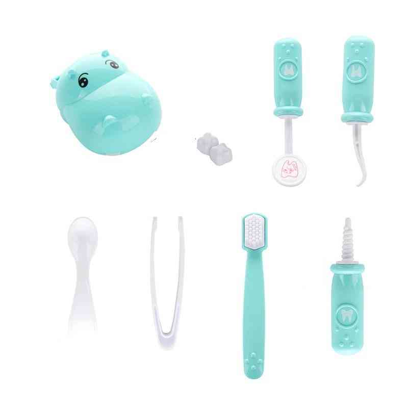 Set di modelli di denti per controllo dentista - kit medico giochi di ruolo educativi simulazione di giocattoli educativi per bambini - blu
