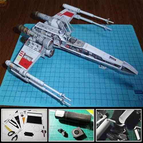 Star wars x wing x fighter airplane - 3d paper model diy handmade toy