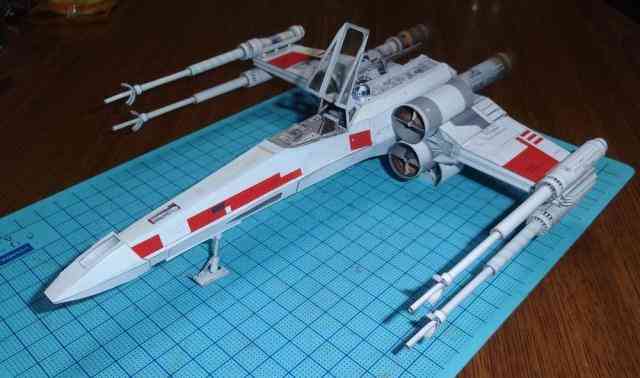 Star-Wars x-wing x-fighter avión, modelo de papel 3d diy hecho a mano-juguete -