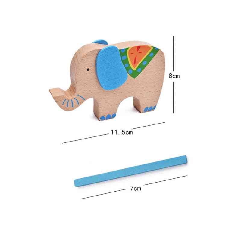Holzbausteine Balance Spielzeug Domino Stapler, Extrakt Spiel Montessori pädagogischen Tier Elefanten und Kamel - a