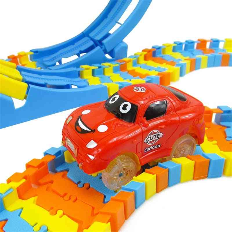 88pcs Track Building-blocks Car Educational-toys Diy Changeable Self-assembled Building Blocks Bricks