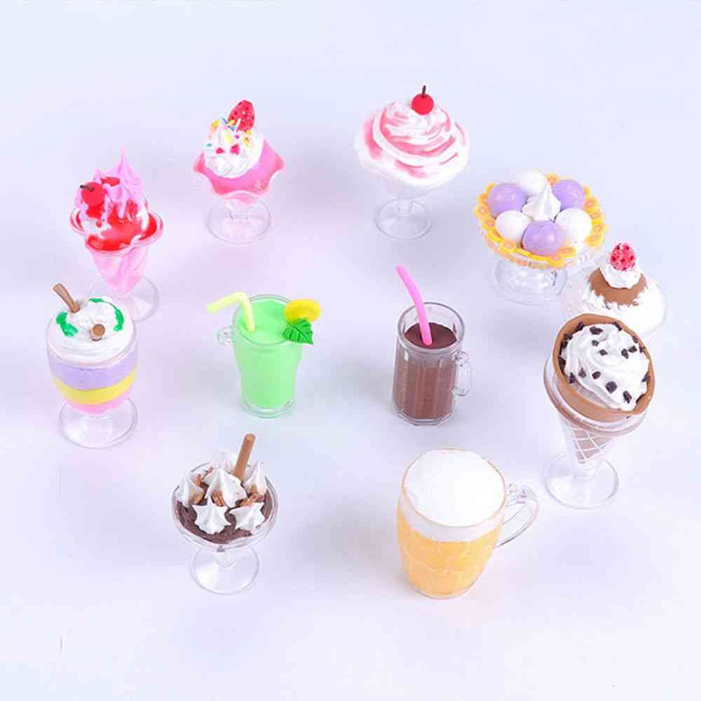 Mini gjennomsiktige drikke kopper tallerken, tallerken - DIY servise miniatyr leker -
