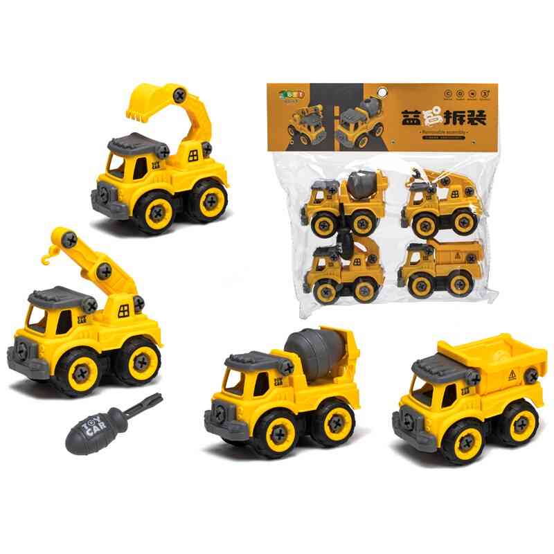 Engineering Car Assembly Toys And Truck Excavator Bulldozer