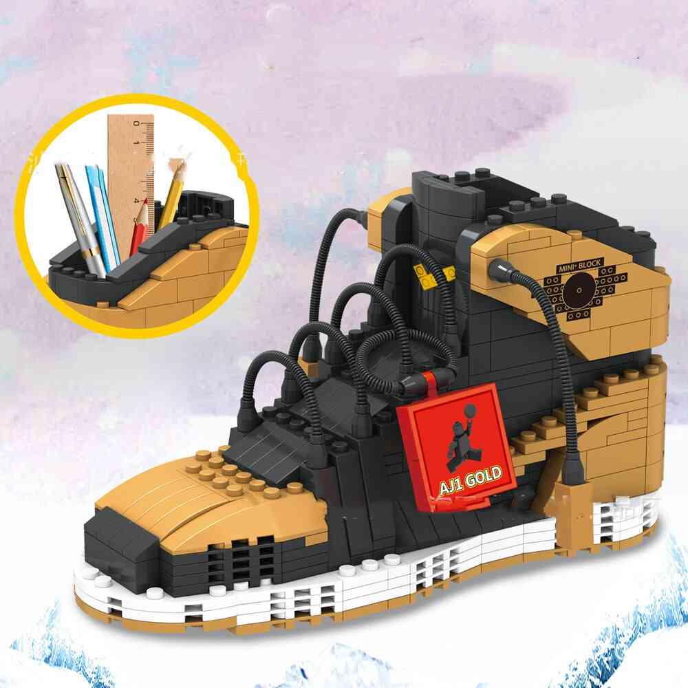 474pcs Sports Shoes Building Block Pencil-box Toys For