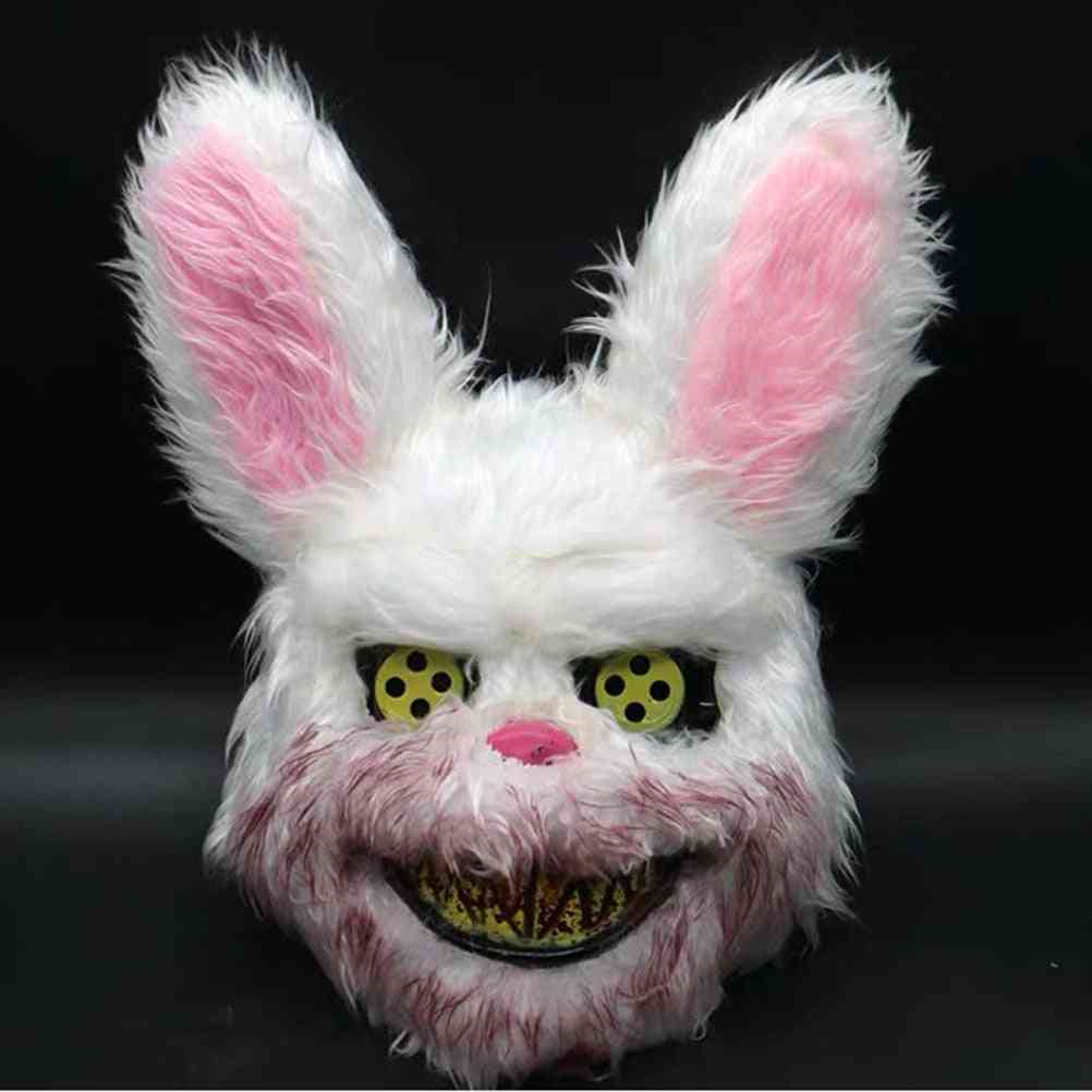 Máscara de cosplay Máscara complicada Máscara de conejo sangriento malvado para Halloween Máscaras de terror
