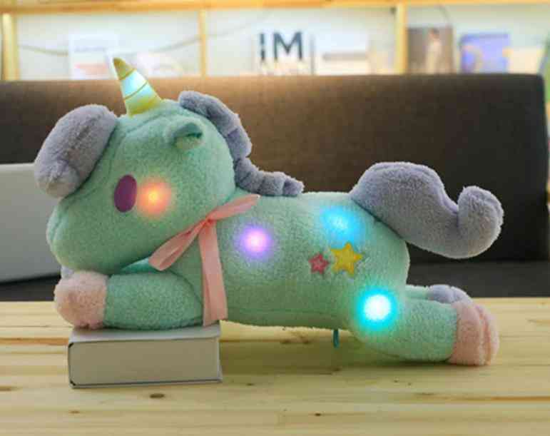 1pc 55cm Toy Light And Colorful Unicorn Plush Toy  For&girls