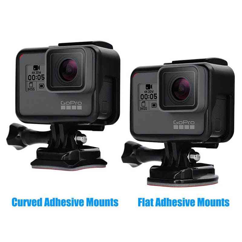 Adhesive Mounts For Gopro Curved Flat Mounts, 3m Sticky Pads For Go Pro Xiaomi Yi Sjcam, Action Camera, Helmet Board Car