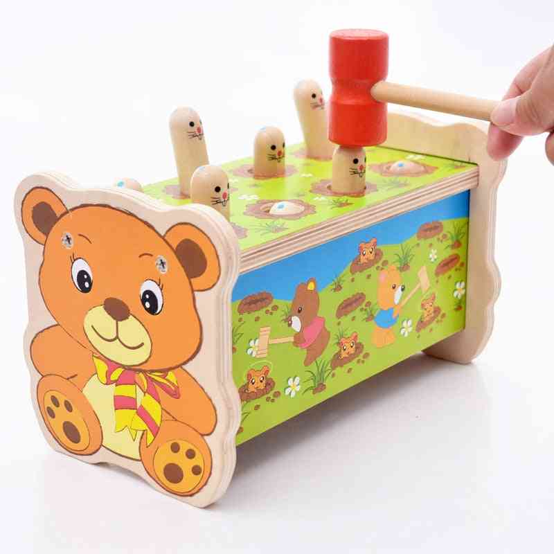 Montessori gyerekek fa puzzle hörcsög játék kirakós játék rejtvények oktatási játék