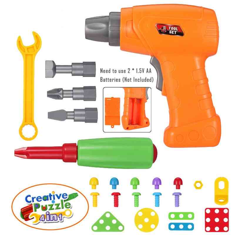  electric Drill Screw Disassembly Building Block Puzzle Accessories Toys For Childt