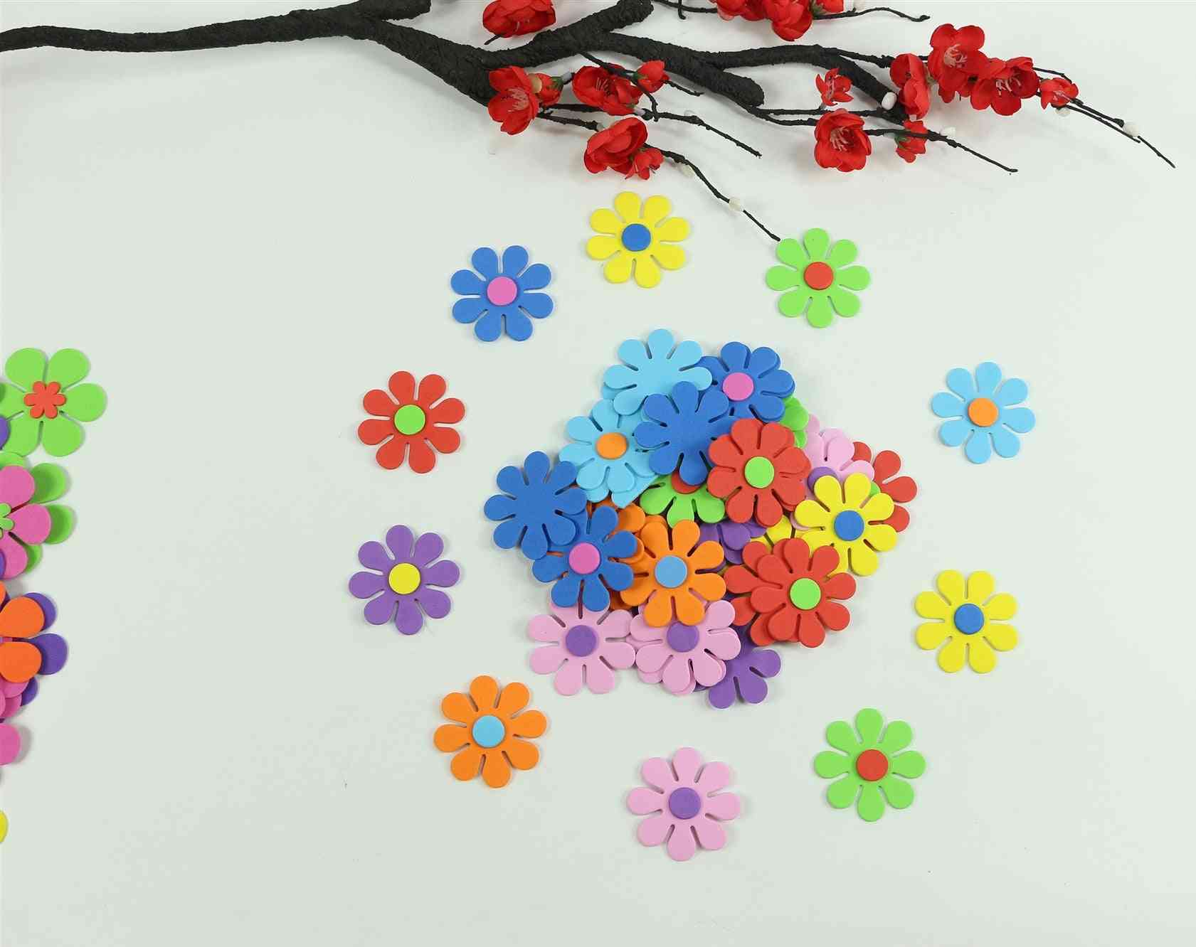 50 Stück / Beutel Mix-Blumen Schaum-Aufkleber Kinderspielzeug, Scrapbooking-Kit, frühpädagogisches DIY-Spielzeug - 40 Stück