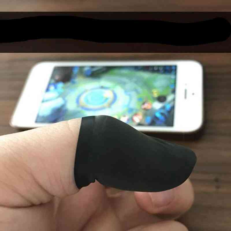 Mobil finger ærme berøringsskærm spil controller svedbestandige handsker til telefon gaming (sort) -