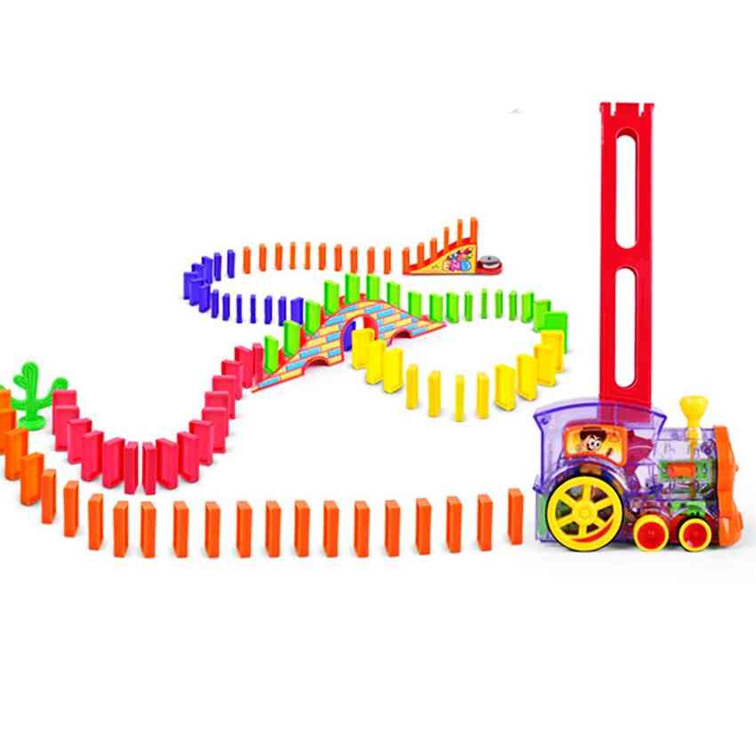 Kit de vagón de tren dominó motorizado, juego de puentes - juguetes de inteligencia educativa - juego de puentes n