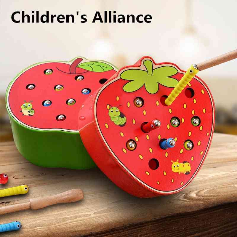Strawberry 3d Puzzle Baby Wooden Early Educational Magnetic Math