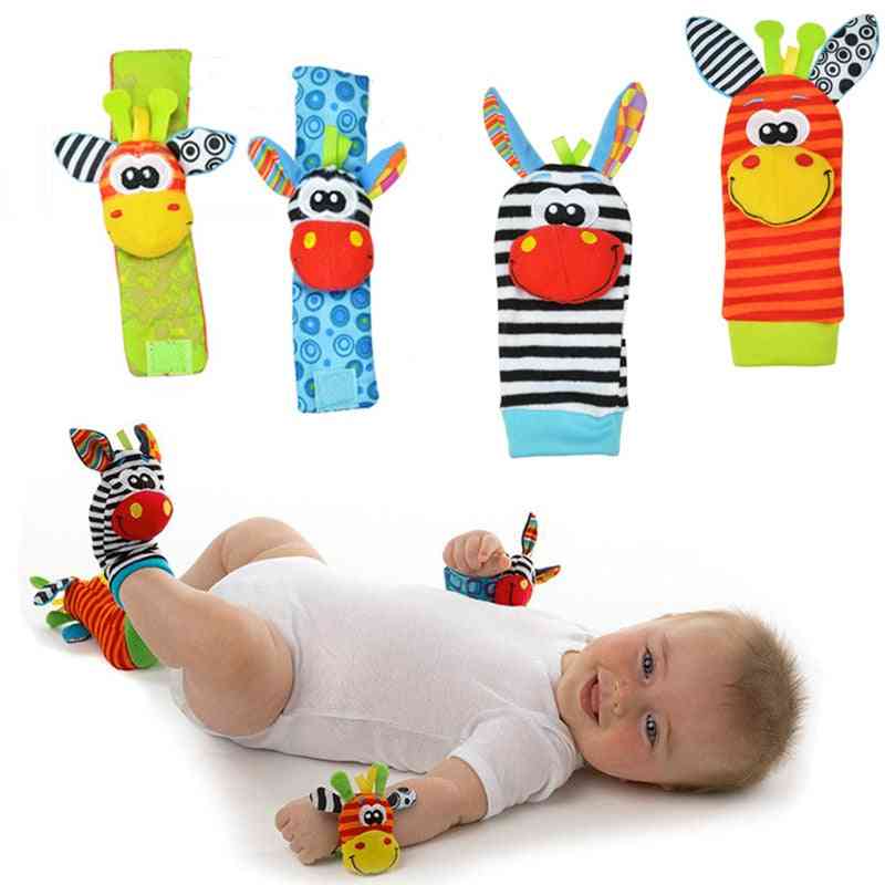 Chocalho de pulso e pedais de bug de jardim - brinquedos de chocalho de meias de bebê de desenho animado bonito