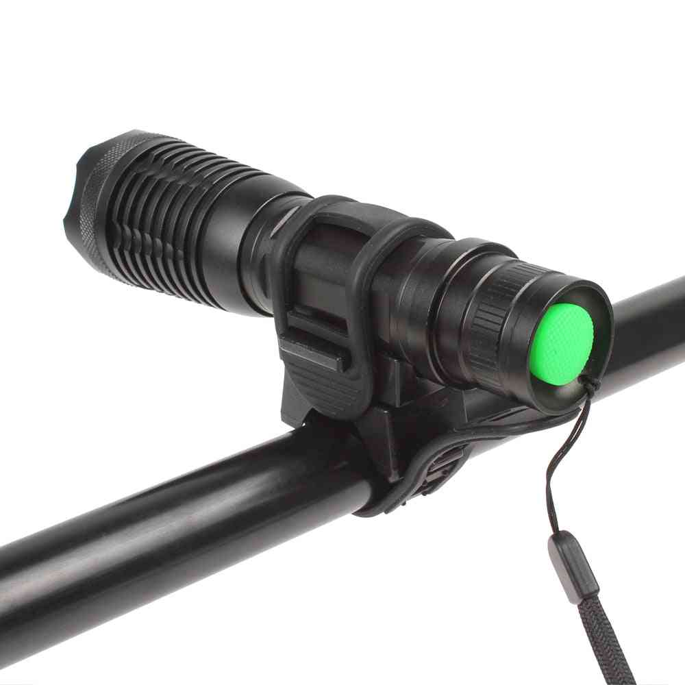 Suporte universal para lanterna de bicicleta com 360 graus, alças de borracha ajustáveis e grampo -