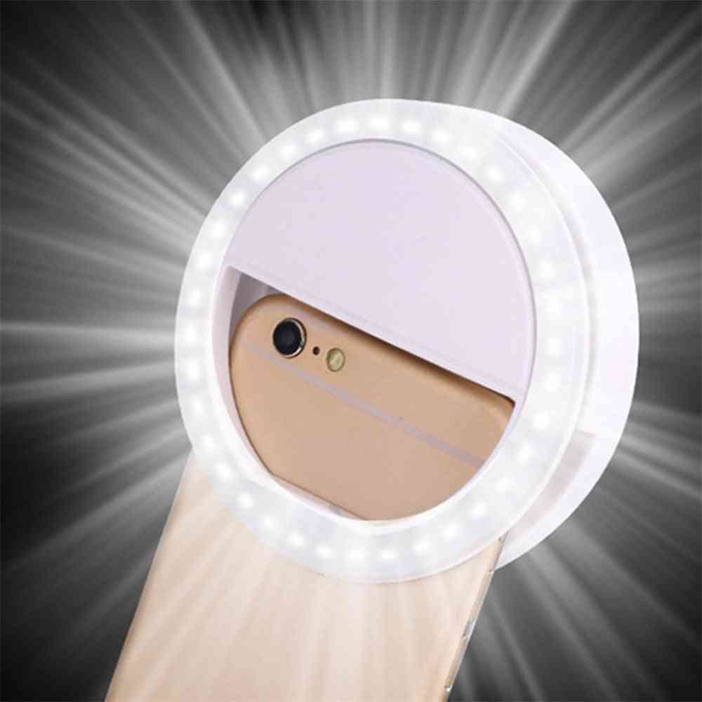 LED anello flash luce selfie universale - telefono cellulare portatile, lampada selfie, clip anello luminoso per iphone 11, x xr, samsung - rosa 36 led
