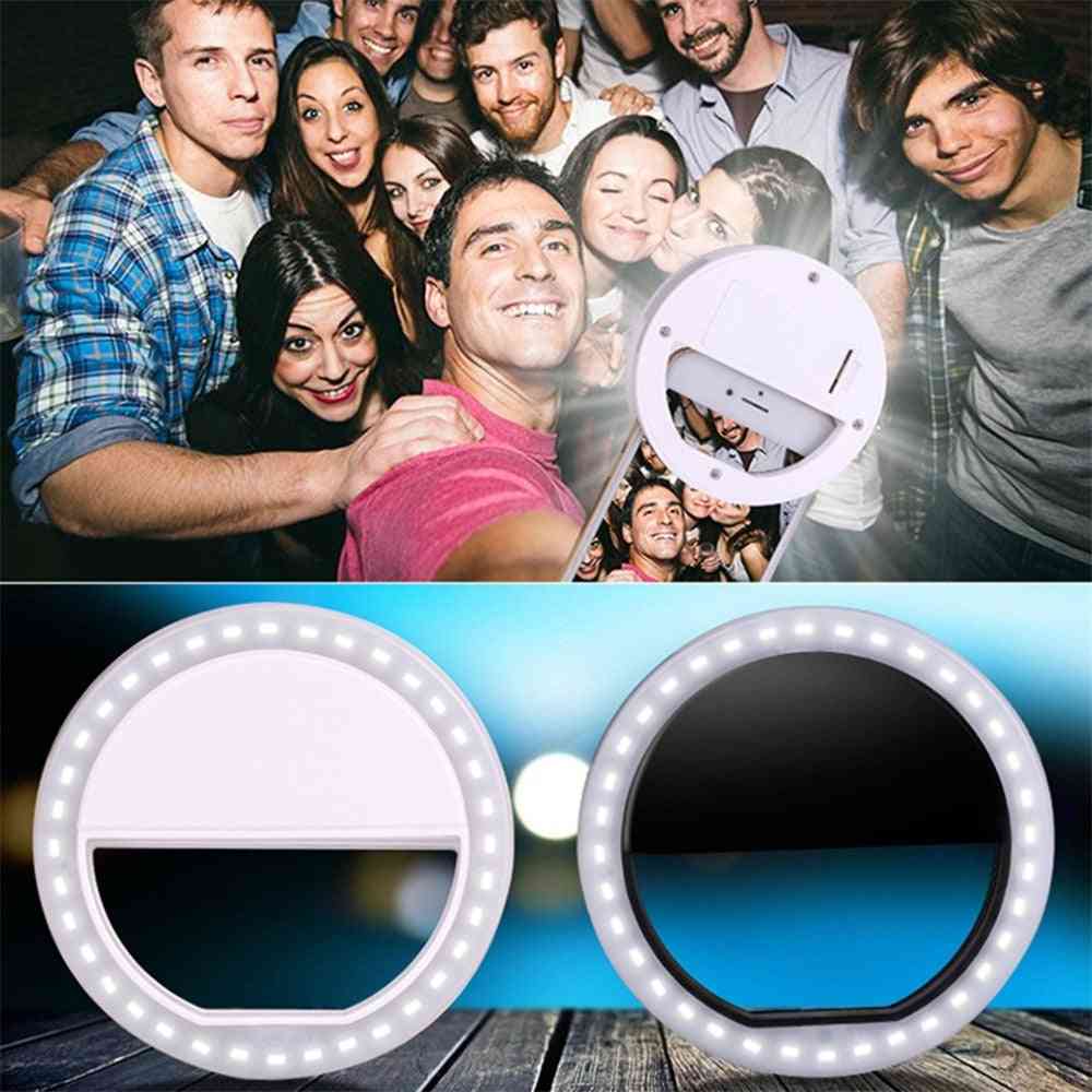 LED anello flash luce selfie universale - telefono cellulare portatile, lampada selfie, clip anello luminoso per iphone 11, x xr, samsung - rosa 36 led