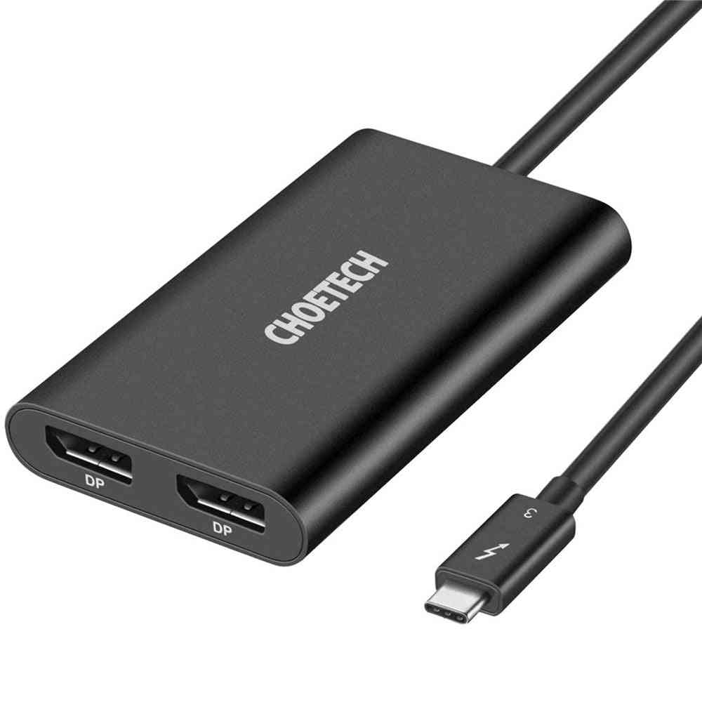 Thunderbolt 3 To Dual Display Port Adapter For Mac & Windows -support Dual 4k 60hz Or Single 5k