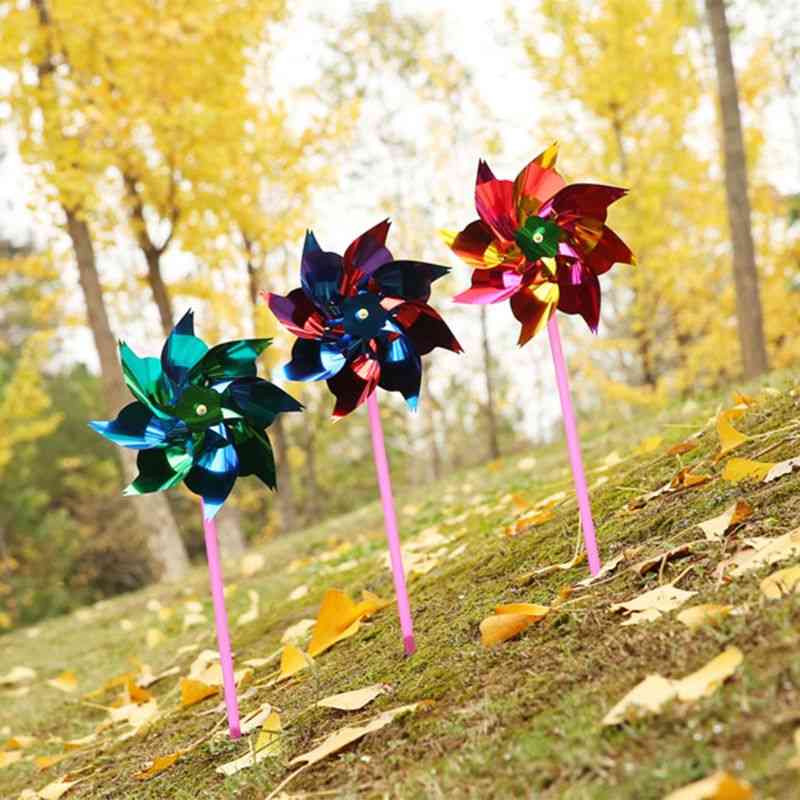 Diy  Pinwheels, Windmill Rainbow Set For Garden Lawn Decor