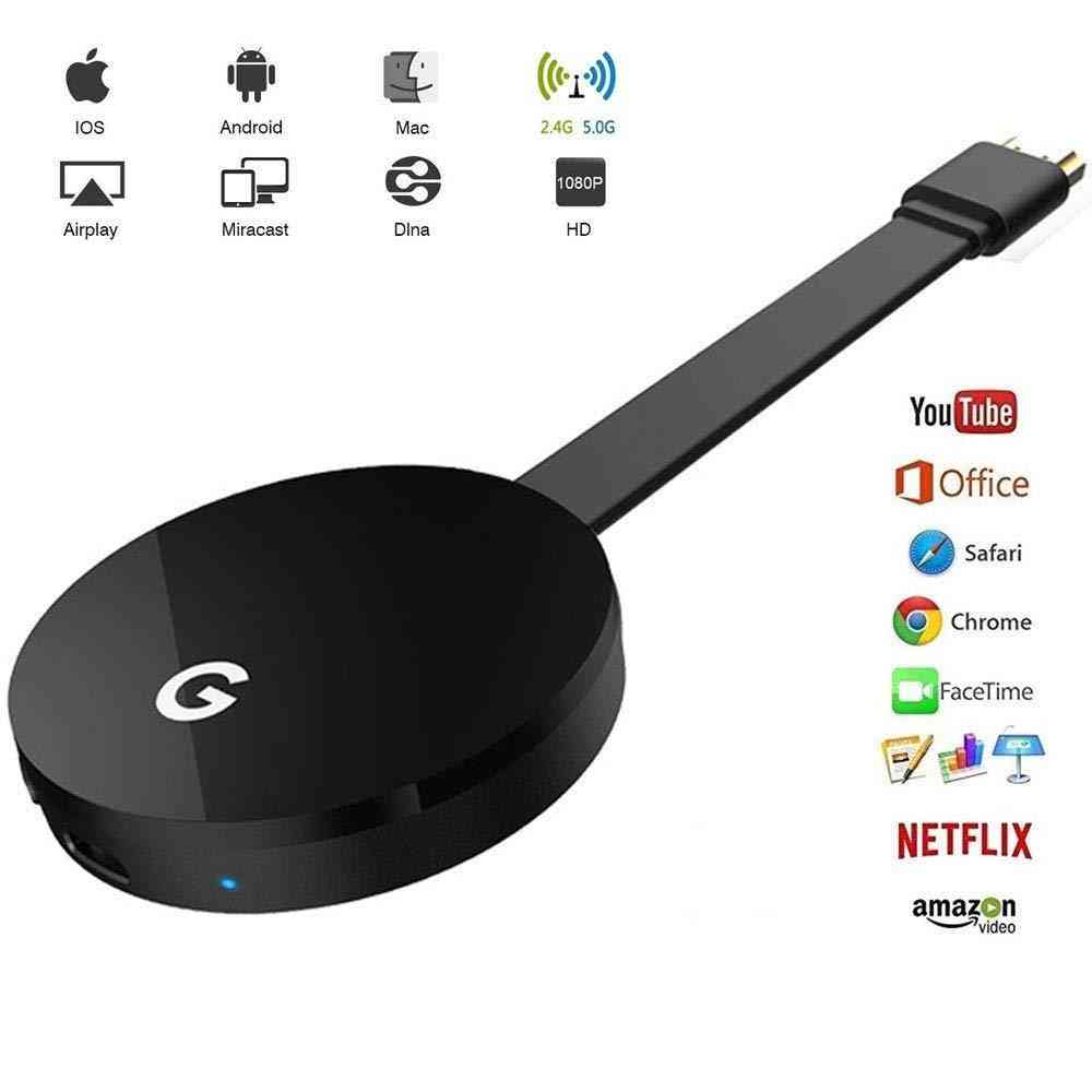 G7s miracast-airplay pour chromecast 3 sans fil hdmi tv-stick wifi display dongle-receiver pour ios android pc netflix -