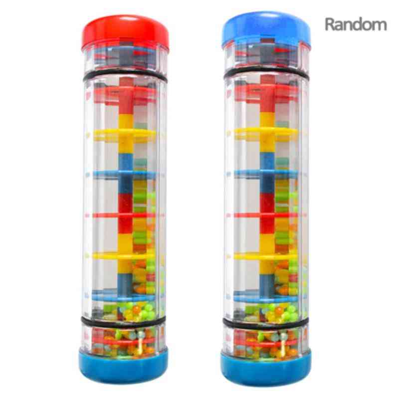 Regenboog zandloper regenmaker muzikaal speelgoed - regendruppel geluid voor kinderen (willekeurige kleur) -