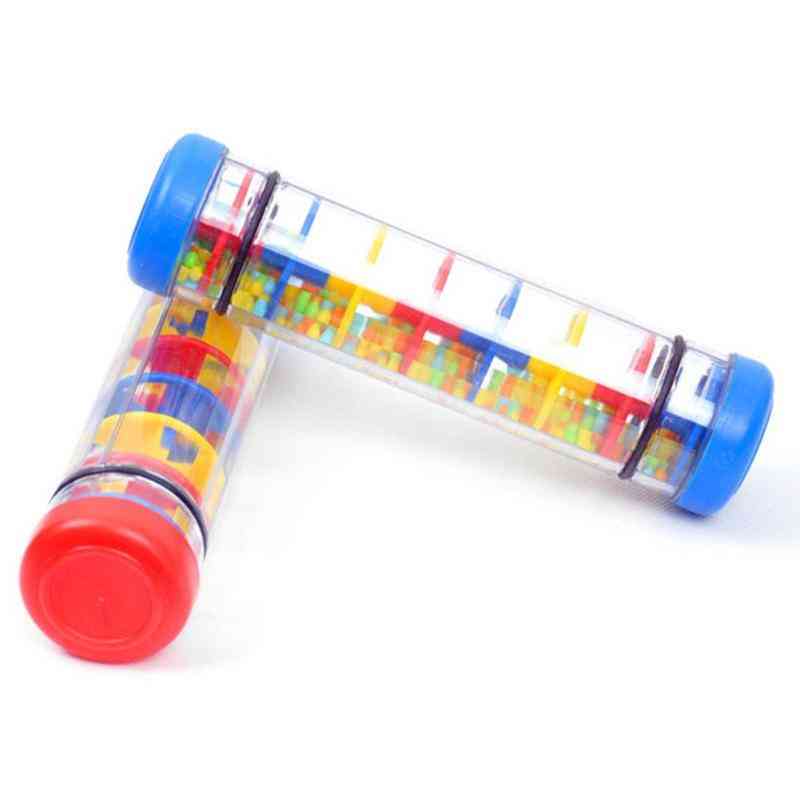 Regenboog zandloper regenmaker muzikaal speelgoed - regendruppel geluid voor kinderen (willekeurige kleur) -