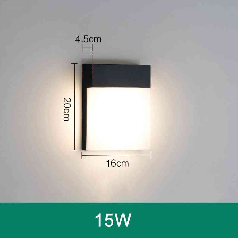 Moderne wasserdichte LED-Außenwandleuchte - ip65 Aluminium, Wandleuchte für Bewegungssensor - schwarzer Bewegungssensor / warmweiß / 15w