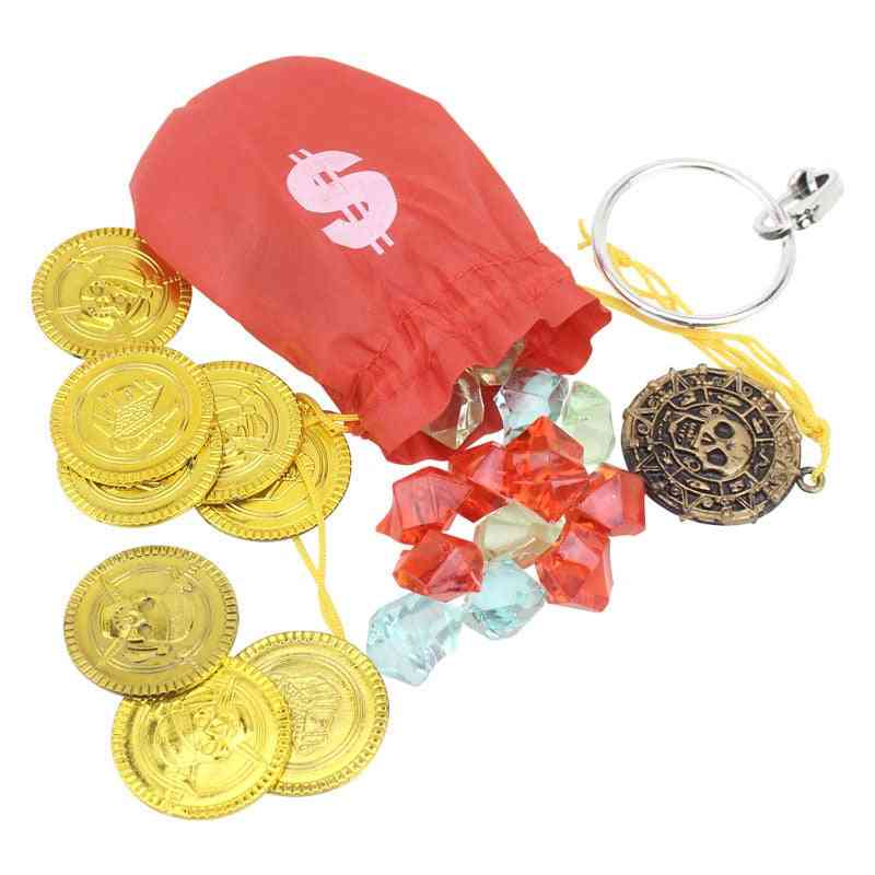 Treasure Hunting Game Props, Gem Gold Coin Set Toy