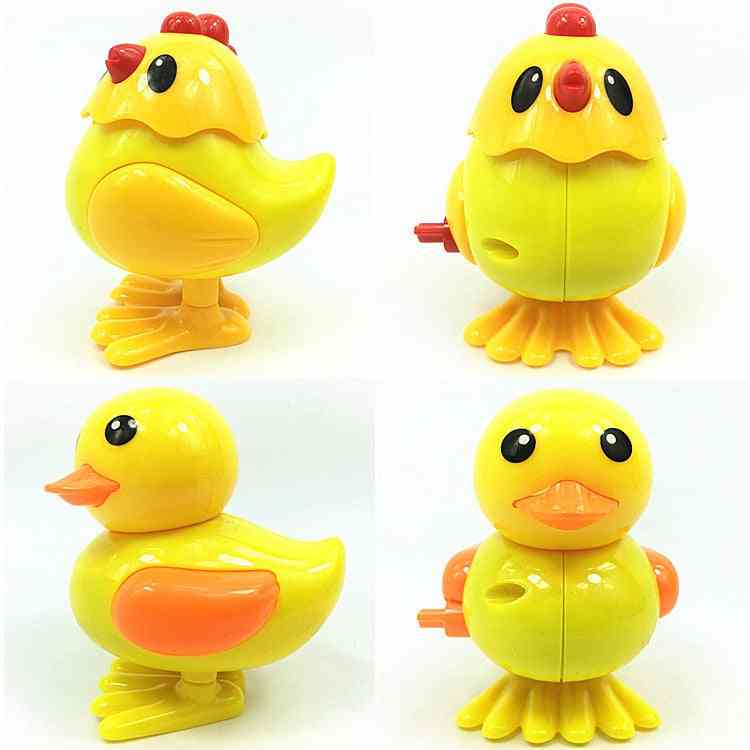 צעצוע שעון מתפתל לילדים - צעצועי כיף ברווז עוף צהוב קטן - אפרוח