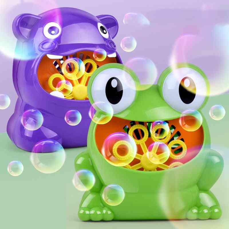 אקדח בועה צפרדע חמודה מכונת בועות אוטומטית מפוח בועות מים מוסיקה צעצועים חיצוניים לילדים צעצוע - ילד עם קופסה