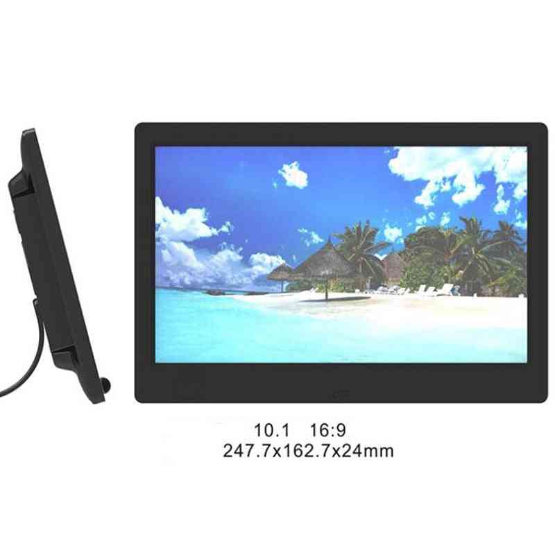 Cadre photo numérique LCD ultramince 10 pouces HD album de cadre électronique MP3 musique lecteur de film mp4 - noir avec prise 16 Go / AU