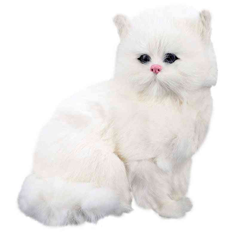 Realistic Cute, Simulation, Stuffed-white Persian Cats Toy